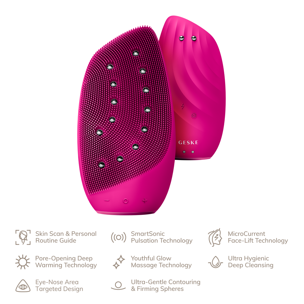 GESKE Sonic Thermo Facial Brush & Face lifter 8in1 Magenta 6